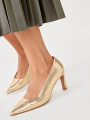 Gold Regular/Wide Fit Forever Comfort® with Motionflex Leather Courts - Image 1 of 8