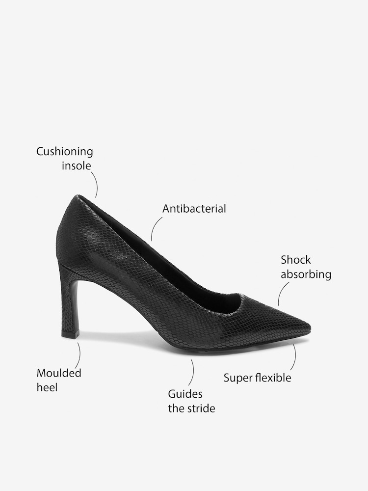 Black Regular/Wide Fit Forever Comfort® with Motionflex Leather Courts - Image 5 of 5