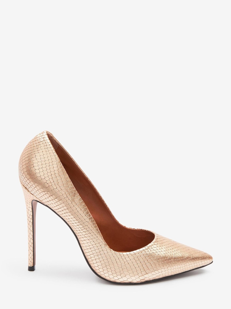 Gold Signature Leather Court Shoes - Image 1 of 4