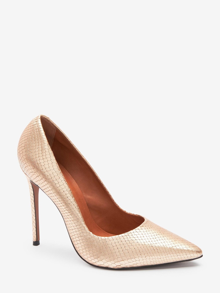 Gold Signature Leather Court Shoes - Image 2 of 4