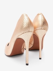 Gold Signature Leather Court Shoes - Image 4 of 4