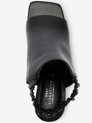 Black Signature Leather Ruched Shoe Boots - Image 3 of 7