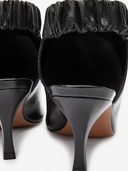 Black Signature Leather Ruched Shoe Boots - Image 4 of 7