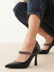 Black Forever Comfort® Chain Pointed Court Shoes - Image 2 of 6