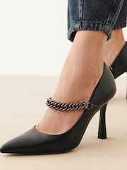 Black Forever Comfort® Chain Pointed Court Shoes - Image 3 of 6