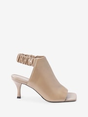 Taupe Signature Leather Ruched Shoe Boots - Image 4 of 6