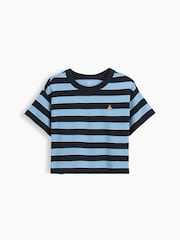 Blauw gestreept - Gap Oversized Boxy T-shirt met korte mouwen (6maanden -5jaar) - Afbeelding 1 van 2