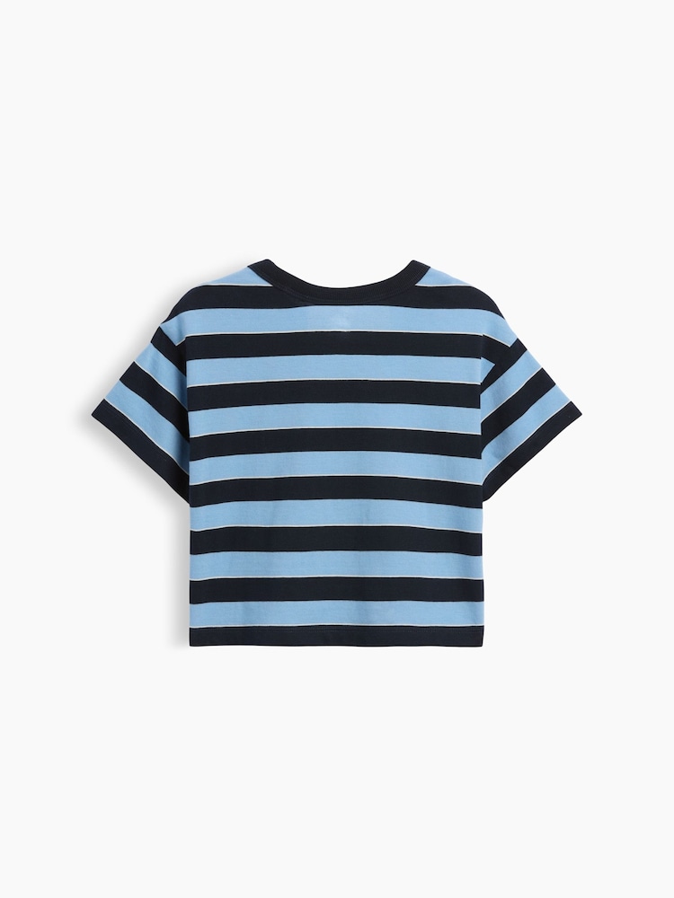 Blauw gestreept - Gap Oversized Boxy T-shirt met korte mouwen (6maanden -5jaar) - Afbeelding 2 van 2