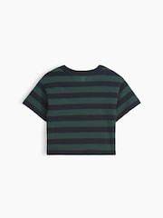 Groen/marineblauw gestreept - Gap Oversized Boxy T-shirt met korte mouwen (6maanden -5jaar) - Afbeelding 2 van 2