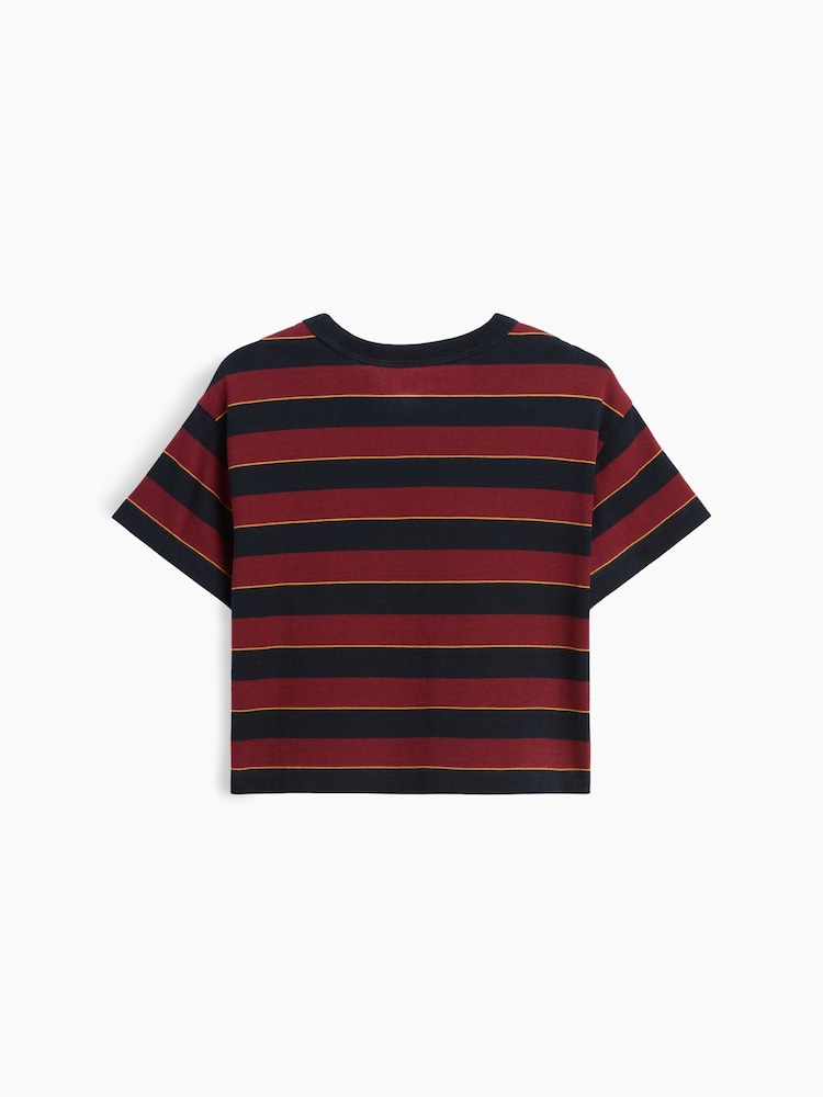 Gap Burgundy Red Stripe Oversized Boxy Short Sleeve T-Shirt (6mths-5yrs) - Image 2 of 2