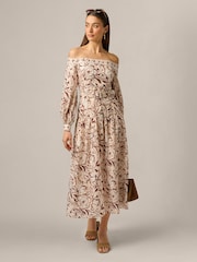 Adrianna Papell White Printed Midi Dress - Image 4 of 6