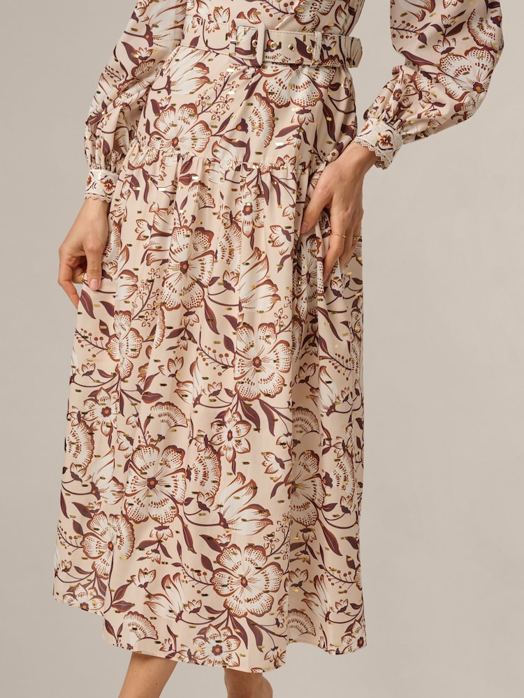 Adrianna Papell White Printed Midi Dress - Image 6 of 6