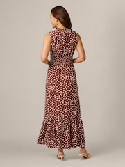 Adrianna Papell Brown Print Smocked Maxi Dress - Image 2 of 6