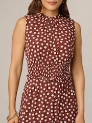 Adrianna Papell Brown Print Smocked Maxi Dress - Image 5 of 6