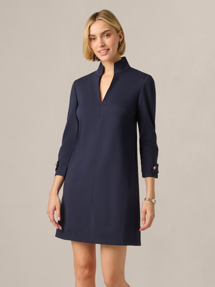 Adrianna Papell Blue Ponte Shift Dress - Image 1 of 6 Adrianna Papell Blue Ponte Shift Dress - Image 1 of 6