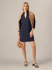 Adrianna Papell Blue Ponte Shift Dress - Image 4 of 6