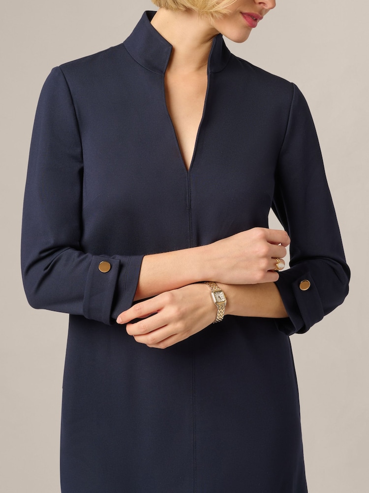 Adrianna Papell Blue Ponte Shift Dress - Image 6 of 6 Adrianna Papell Blue Ponte Shift Dress - Image 6 of 6