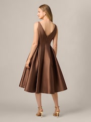 Adrianna Papell Brown Sleeveless Tea Length Dress - Image 2 of 6