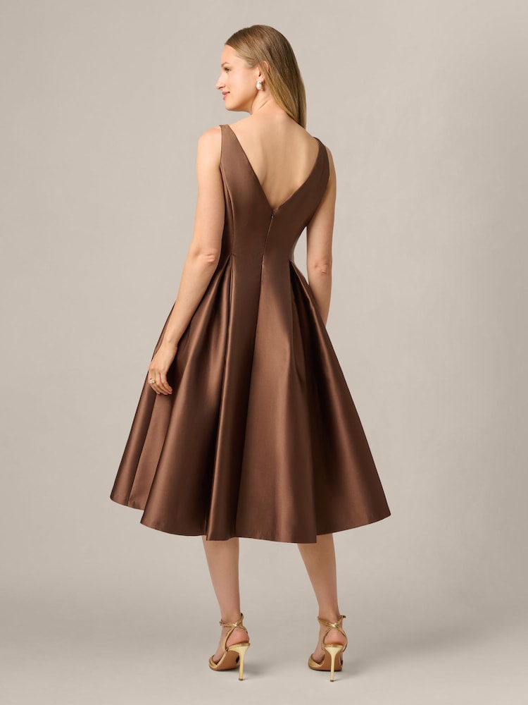 Adrianna Papell Brown Sleeveless Tea Length Dress - Image 2 of 6