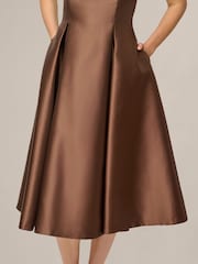 Adrianna Papell Brown Sleeveless Tea Length Dress - Image 5 of 6