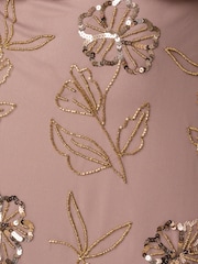 Adrianna Papell Purple Halter Blouson Bead Dress - Image 3 of 6