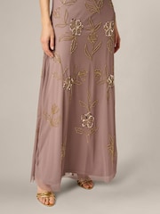 Adrianna Papell Purple Halter Blouson Bead Dress - Image 6 of 6