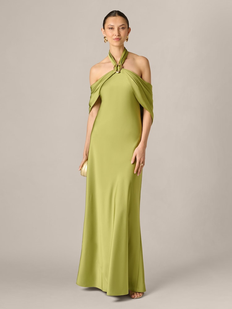 aidan mattox crepe back satin midi dress Aidan Mattox Women's Crepe Back Satin Cocktail Maxi Dress - Red