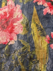 Adrianna Papell Blue Aidan Mattox Printed Jacquard Long Dress - Image 3 of 6