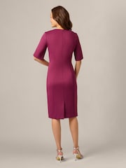 Adrianna Papell Red Beaded Scuba Short Dress - Image 2 of 6