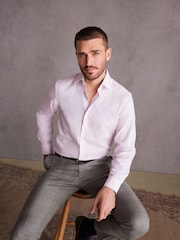 Pink Signature Premium 100% Cotton Textured Long Sleeve Single Cuff Shirt - Image 1 of 8
