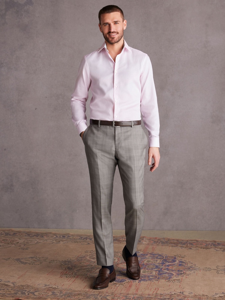 Pink Signature Premium 100% Cotton Textured Long Sleeve Single Cuff Shirt - Image 2 of 8