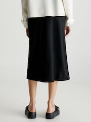 Calvin Klein Black Bias Cut Midi Skirt - Image 3 of 10