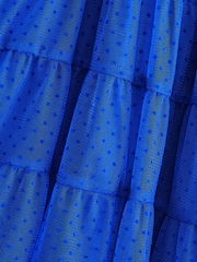 Cobalt Blue Tiered Mesh Dress (3-16yrs) - Image 6 of 6
