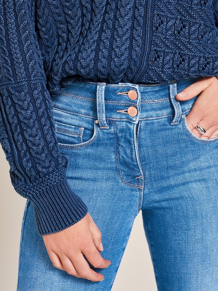 Mid Blue Denim Wash Lift, Slim And Shape Slim Jeans - Image 7 of 7