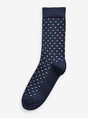 Navy/Grey Pattern 7 Pack Mens Cotton Rich Socks - Image 4 of 8