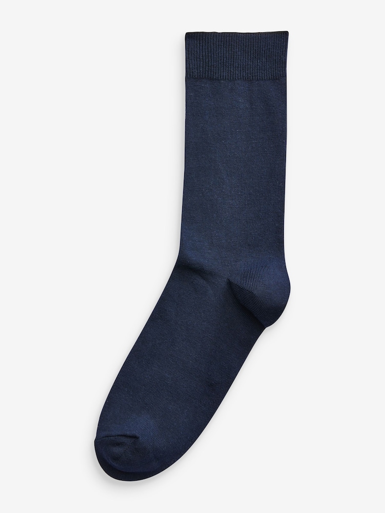 Bleu marine/gris à motifs - Paquet 7 - Men's Cotton Rich Socks - Image 5 of 8