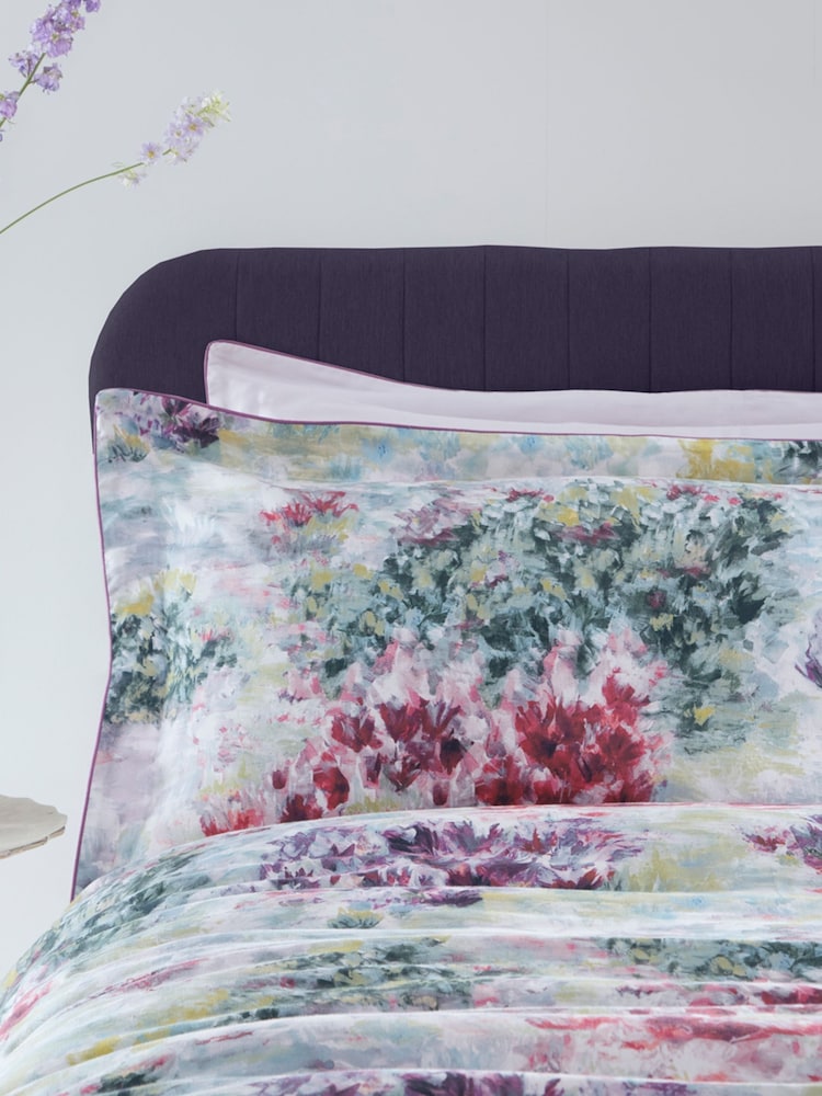 Clarke & Clarke Purple Fiore Duvet Cover and Pillowcase Set - Image 2 of 4