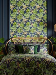 Clarke & Clarke Indigo Blue Monkey Business Duvet Cover and Pillowcase Set - Image 1 of 4