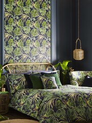 Clarke & Clarke Indigo Blue Monkey Business Duvet Cover and Pillowcase Set - Image 2 of 4