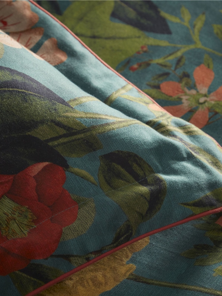Clarke & Clarke Blue Passiflora Duvet Cover and Pillowcase Set - Image 2 of 3