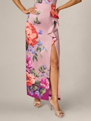 Adrianna Papell Pink Printed Mikado Gown - Image 5 of 6
