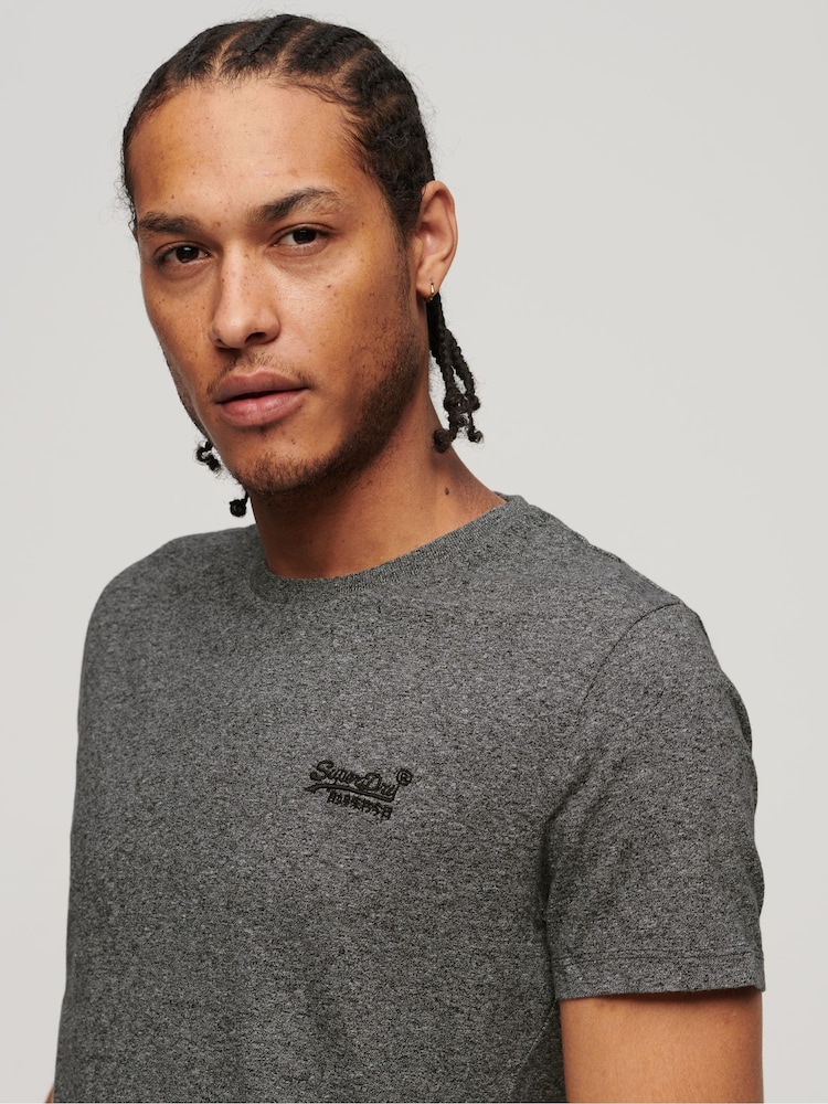 Superdry Grey Essential Logo Embroidery T-Shirt - Image 2 of 9