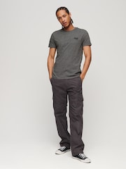 Superdry Grey Essential Logo Embroidery T-Shirt - Image 3 of 9
