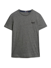 Superdry Grey Essential Logo Embroidery T-Shirt - Image 4 of 9
