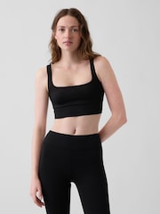 Musta - Gap Fit -siisti, neliökauluksinen urheilurintaliivi - Kuva 1 / 3