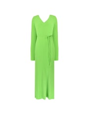 Ro&Zo Green Lime Wide Rib Knit V-Neck Dress - Image 5 of 6