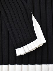 Ro&Zo Wide Rib Knit Contrast Neckband Black Jumper - Image 6 of 6