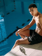 Nike Black Logo Lap 5 Inch Volley Swim Shorts - Image 1 of 5