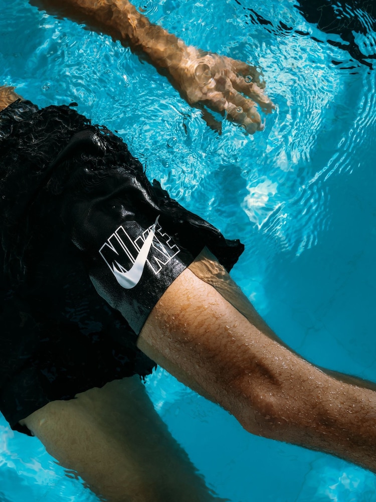 Nike Black Logo Lap 5 Inch Volley Swim Shorts - Image 2 of 5