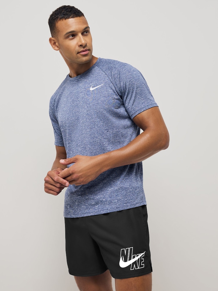 Black 5 Inch Split Logo 5 Inch Swim Shorts - Image 2 of 8 Black 5 Inch Split Logo 5 Inch Swim Shorts - Image 2 of 8